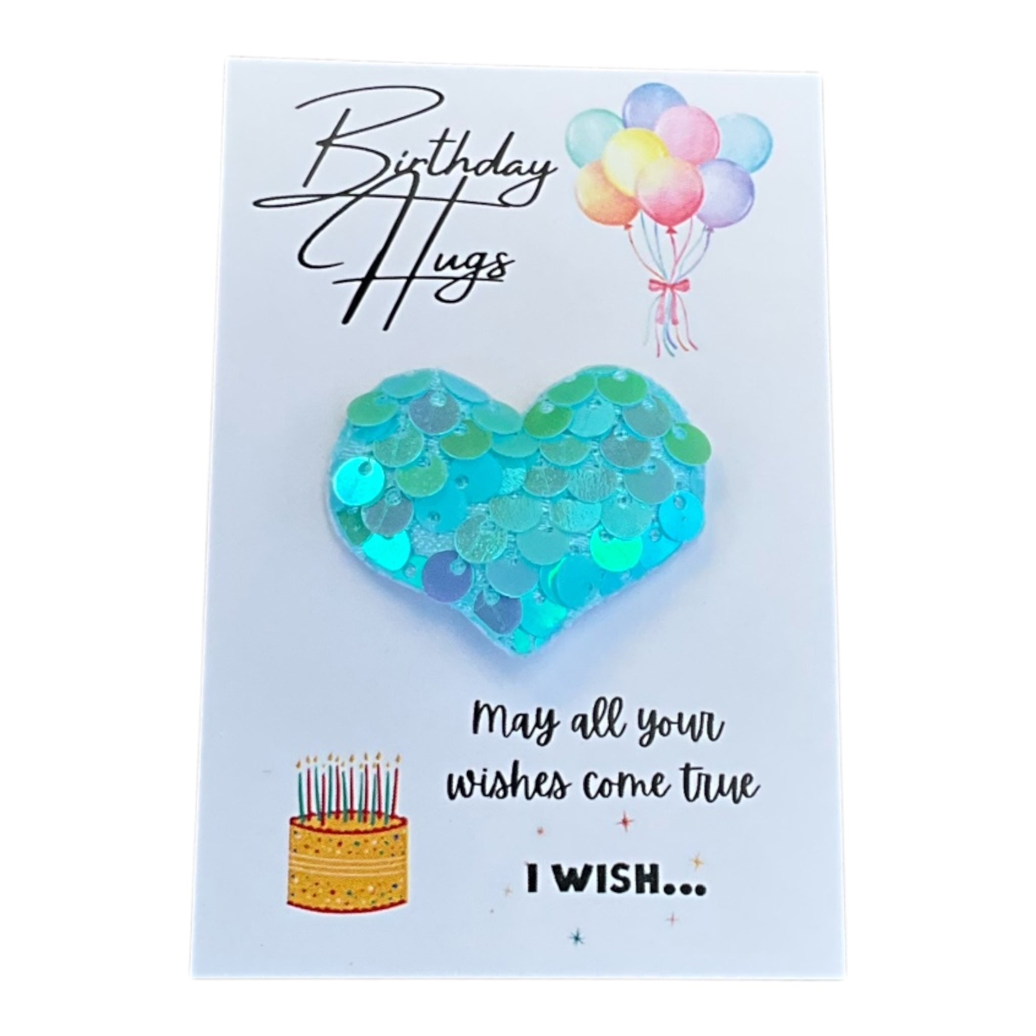 Birthday Hugs - Sequin hearts